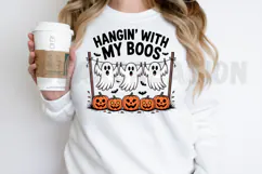 Hangin’ With My Boos PNG, Funny Ghost Halloween Shirt Product Image 2