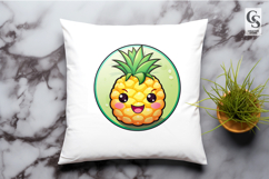 Cute Pineapple Fruit Characters Clipart Sublimation PNG Product Image 2