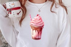 Pink Christmas Coffee Sublimation Clipart, Christmas PNG Product Image 2
