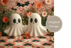 Cute Halloween Tumbler 3D Wrap, Funny Ghost Tumbler Template Product Image 2