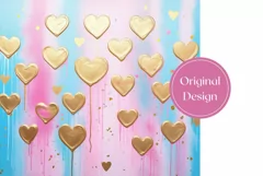 Love Hearts Tumbler Sublimation, Valentine's Day Tumbler PNG Product Image 2