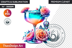 Pastel Floral Day of the Dead Clipart PNG,sugar skull design Product Image 1