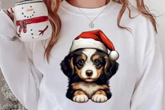 Christmas Peeking Dogs Clipart, Christmas PNG Product Image 3