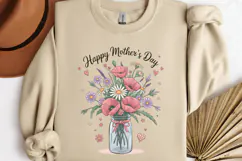 Happy mother's day PNG, Vintage Flowers Sublimation PNG Product Image 3