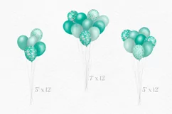 Green New Baby Balloons | Balloon Clipart Product Image 2