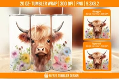 Highland Cow Tumbler Designs, Sublimation Wrap Product Image 1