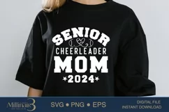 Senior Cheerleader Mom 2024 SVG PNG Sublimation |Baseball Product Image 2