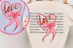 2 PNGs Valentines Day Love with Bow and Hearts, Valentine Product Image 3