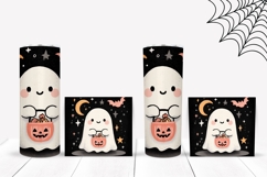 Cartoon Halloween Bats Tumbler, Halloween Ghost PNG Product Image 2