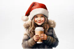 Christmas Little Girl Sublimation PNG Product Image 2