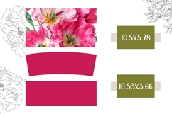 Pink Flowers Tumbler, Dark Pink 40 Oz Tumbler Template Product Image 2