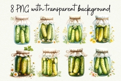 Cute Pickle Jar Sublimation Design Pickles PNG Cottagecore Product Image 2