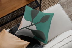 Abstract Green Leaf Branch Minimal Embroidery Design Product Image 2