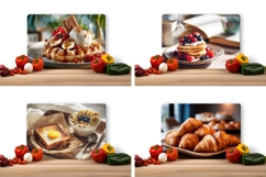 Waffles Cutting Board, Waffles PNG, Croissant PNG Product Image 2