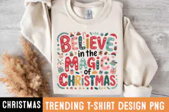 Believe in the Magic of Christmas Sublimation,Christmas png Product Image 2