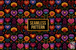 Floral Hearts Digital Paper Pattern Product Image 2