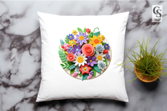 Colorful Floral Bouquet Flower Ball Sublimation PNG Product Image 3