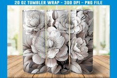 Camellia Flower Tumbler Wrap, Flower Tumbler Sublimation Product Image 2