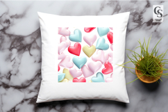 Pastel Candy Heart Background Illustration Clipart Sublimati Product Image 2