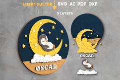 Penguin Baby Name Sign SVG laser cut file for Glowforge Product Image 2