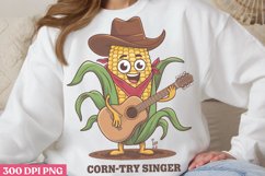 Corn-try Singer PNG, Funny Animal Puns Sublimation PNG Product Image 1