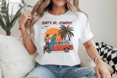 Surf's up, Cowboy! Summer PNG, Retro Beach PNG Sublimation Product Image 2