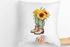Cowboy boots with sunflowers, Watercolor Cowboy Boots, Boots Product Image 2