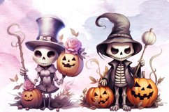 Cute Skeleton Clipart Sublimation Bundle, Cute Skeleton Product Image 3
