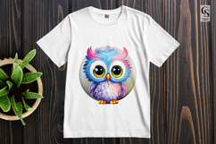 Colorful Baby Owl Bird Clipart Sublimation PNG Product Image 2