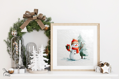 Christmas snowmen digital paper, background clipart Product Image 2