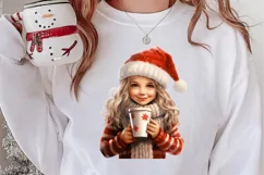 Christmas Little Girl Clipart Sublimation, Christmas PNG Product Image 2