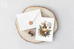 Christmas Lantern Watercolor Cliparts PNG sublimation Product Image 4