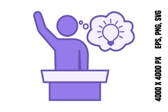 Purple Having Idea Icon Product Image 1