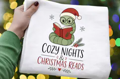 Cozy Nights and Christmas Reads PNG Sublimation Design Product Image 4