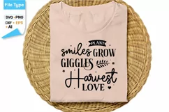 Plant Smiles Grow Giggles Harvest Love SVG Cut File Product Image 2