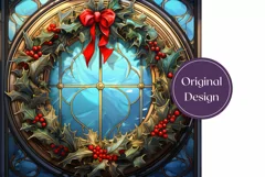 Christmas Wreath Tumbler Wrap, Christmas Sublimation Design Product Image 2