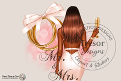 Mr And Mrs Bride Glam Girl Sticker PNG Wedding Clipart Product Image 1