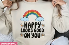 Happy looks good on you PNG, Retro Positive Sublimation PNG Product Image 1