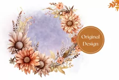 Watercolor Flowers Tumbler Template, Wreath Sublimation Product Image 2