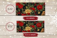 Poinsettia Mug Wrap Design, Winter Flowers Mug Sublimation Product Image 2