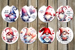 Valentine gnome | watercolor car coaster &amp; key chain design Product Image 2