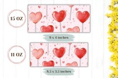 Red Heart Mug Wrap Design, Love Hearts Mug Template Product Image 2