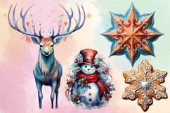 Beautiful Christmas Watercolor Clipart Bundle Product Image 3
