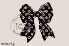 Black Floral Bow PNG Chic Fashion Ribbon Elegant Design PNG Product Image 1