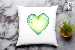 Watercolor Shamrock Heart Clipart Sublimation PNG Product Image 2