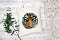 Cartoon Tiger Illustration, Blue Eyes PNG, Animals PNG Product Image 2