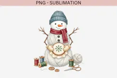 Yarn snowman png design for T-shirts Product Image 2