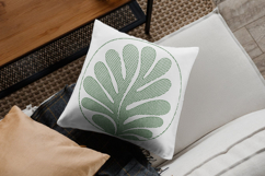 Minimal Green Leaf Line Art Embroidery Design Product Image 2