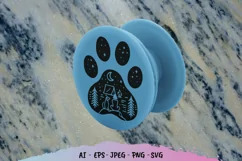 Monogram Girl and Pet at Campsite in Animal Paw SVG Product Image 3