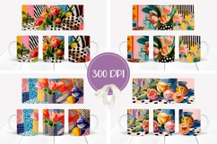 Tulips Mug Wrap Designs, Flowers Mug Sublimation Product Image 2